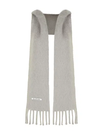 Acne Studios Grey Mohair Blend Scarf Women In Gray