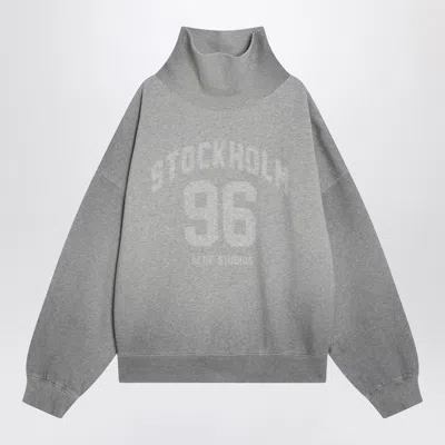 Acne Studios Grey Oversized Turtleneck Sweatshirt Women In Gray