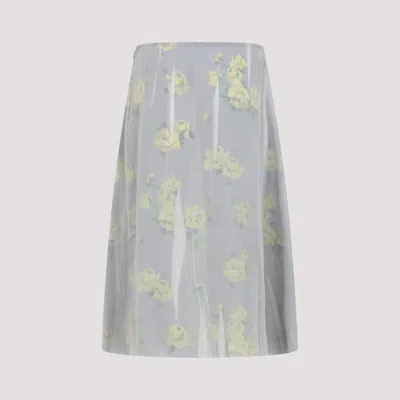 Acne Studios Floral Midi Skirt In Green