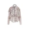 Acne Studios Checked Silk Blouse In Neutral