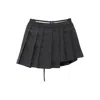 Acne Studios Gray Pleated Miniskirt In Black