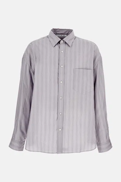 Acne Studios Grey Striped Shirt In Gray