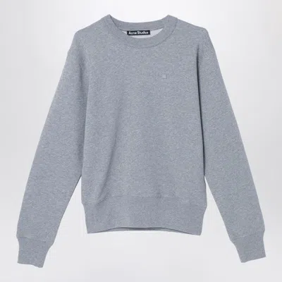 ACNE STUDIOS GREY SWEATSHIRT WITH SMALL LOGO PATCH