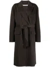 Acne Studios Belted Wool Coat In Grey