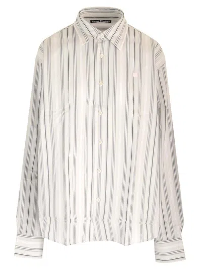 Acne Studios Gray Stripe Shirt In Multicolor