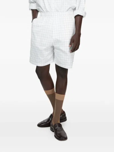 Acne Studios Grid Shorts In White