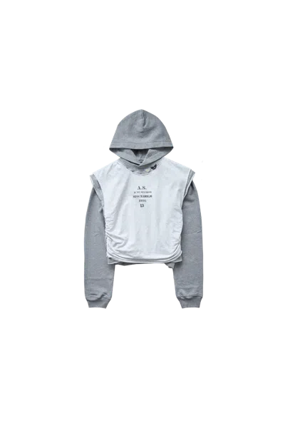 ACNE STUDIOS ACNE STUDIOS GYM LAYERED HOODIE GREY MELANGE