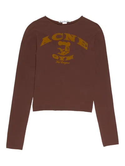 Acne Studios Gym-print Sweater In Brown
