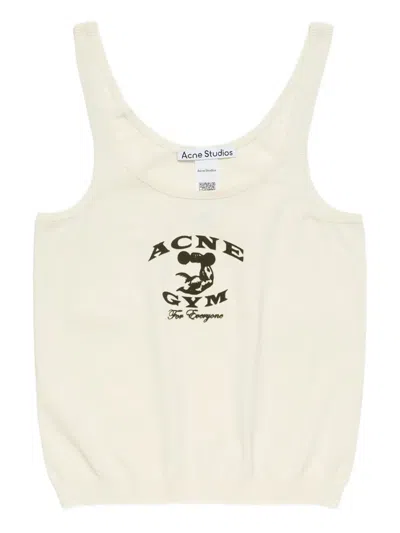 Acne Studios Gym-print Tank Top In White