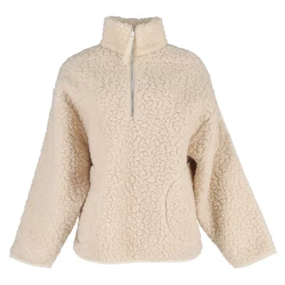 Pre-owned Acne Studios Half Zipped Fleece Sweater In Cream Acrylic In Neutral