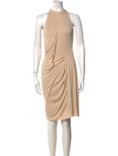Pre-owned Acne Studios Halterneck Knee-length Dress In Neutrals