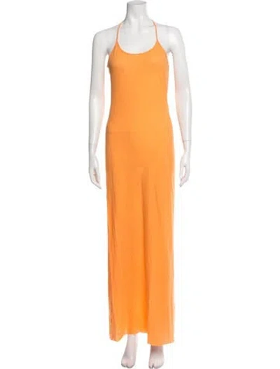 Pre-owned Acne Studios Halterneck Long Dress In Orange