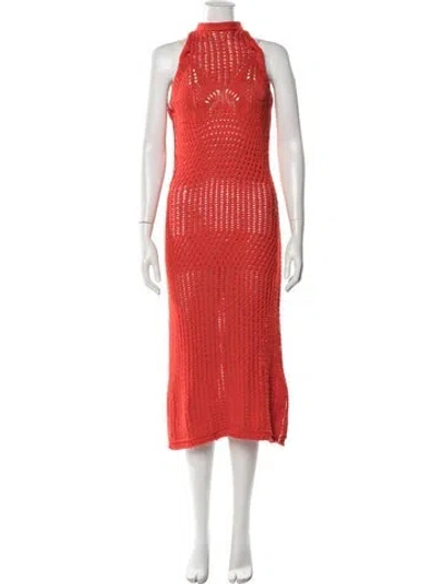 Pre-owned Acne Studios Halterneck Midi Length Dress In Orange