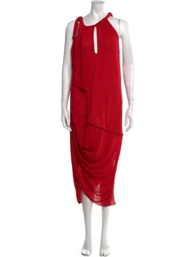 Pre-owned Acne Studios Halterneck Midi Length Dress In Red