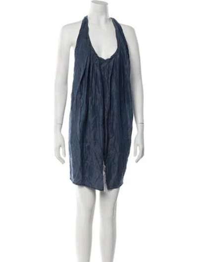 Pre-owned Acne Studios Halterneck Mini Dress In Blue