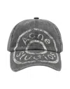 Acne Studios Vintage-inspired Black Denim Baseball Cap In Gray