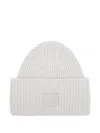 Acne Studios Large Face Patch Wool Beanie In White