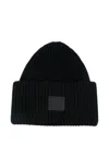 Acne Studios Large Face Logo Beanie In Black
