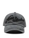 Acne Studios Washed-out Black Baseball Cap With Logo Embroidery Men In Faded Black