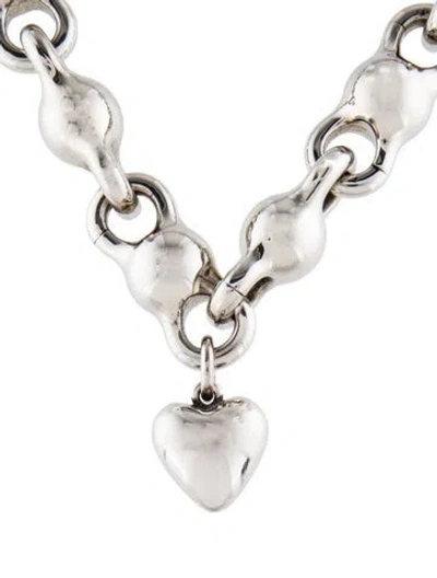 Pre-owned Acne Studios Heart Charm Pendant Necklace, 18" In Multi