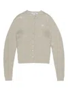 Acne Studios Heart-embellished Buttoned Cardigan In Gray