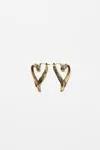 Acne Studios Heart Hoops In Antique Gold