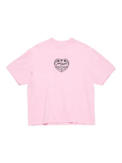 Acne Studios Heart-logo T-shirt In Pink