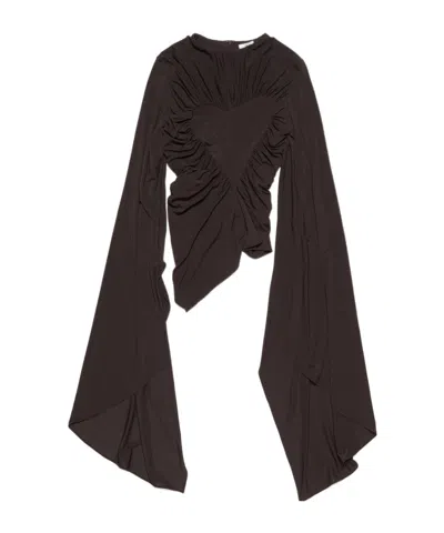 Acne Studios Heart-motif Blouse In Black