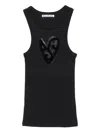 Acne Studios Heart-motif Sleeveless Tank Top In Black