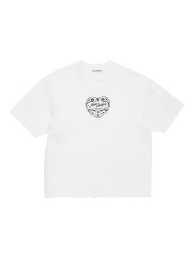 Acne Studios Heart-patch T-shirt In White