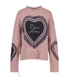Acne Studios Printed Wool Blend Jumper In Pink