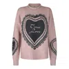 Acne Studios Printed Wool Blend Jumper In Faded Pink