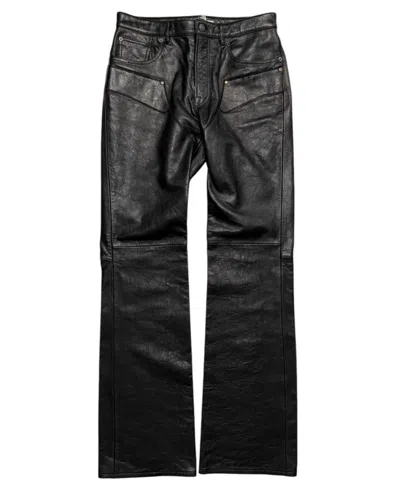 Pre-owned Acne Studios Heavy Leather Flare Bootcut Pant In Black