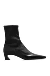 Acne Studios Patent-trimmed Leather Ankle Boots In Black
