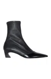 Acne Studios Patent-trimmed Leather Ankle Boots In Black