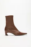 Acne Studios Heeled Ankle Boots In Cognac Brown
