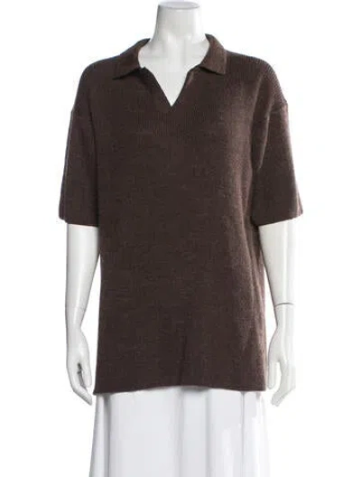 Pre-owned Acne Studios Hemp V-neck Polo In Brown