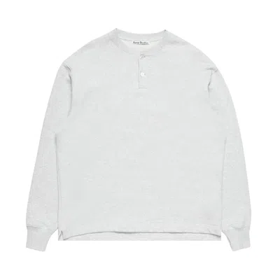 Pre-owned Acne Studios Henley Neck Sweatshirt 'pale Grey Melange' | Men's Size Xs In Gray