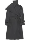 Acne Studios Belted Coat In Grey