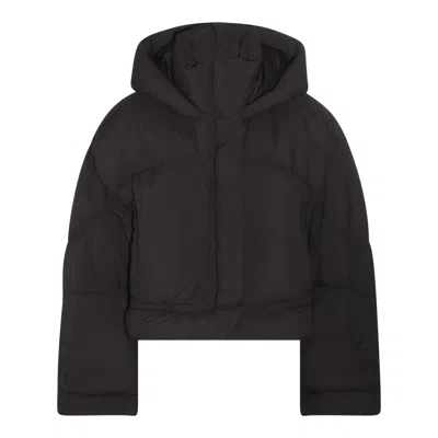 Acne Studios High-neck Hooded Puffer Jacket In Black