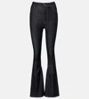 Acne Studios High-rise Cotton-blend Flared Pants In Blue