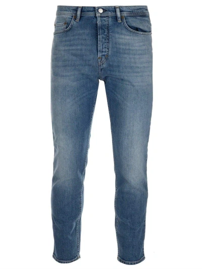 Acne Studios High-rise Cropped Jeans In Mid Blue