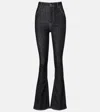 Acne Studios High-rise Cotton-blend Flared Pants In Black