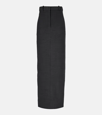Acne Studios High-rise Wool-blend Maxi Skirt In Black