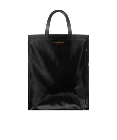 Acne Studios High-shine Tote Bag In Black