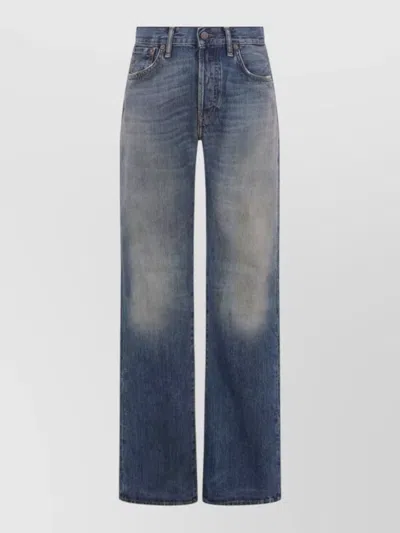 Acne Studios High Waist Relaxed Fit Wide Leg Jeans In Multi