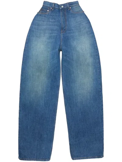 Acne Studios Denim Bonded Trousers In Mid Blue