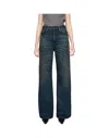 Acne Studios High-waisted Wide-leg Dark Blue Denim Palazzo Pants In Blue