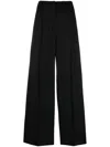 Acne Studios High-waisted Wool-cotton Palazzo Pants In Black