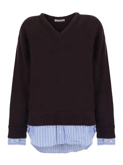 Acne Studios High-neck Sweater With Long Sleeves In Brown